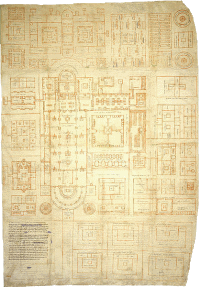 St. Galler Klosterplan. Reichenau, frühes 9. Jahrhundert